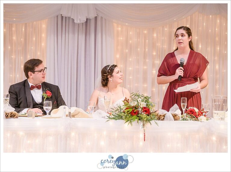 Winter wedding reception at St. Nicholas Banquet Center in Uniontown Ohio
