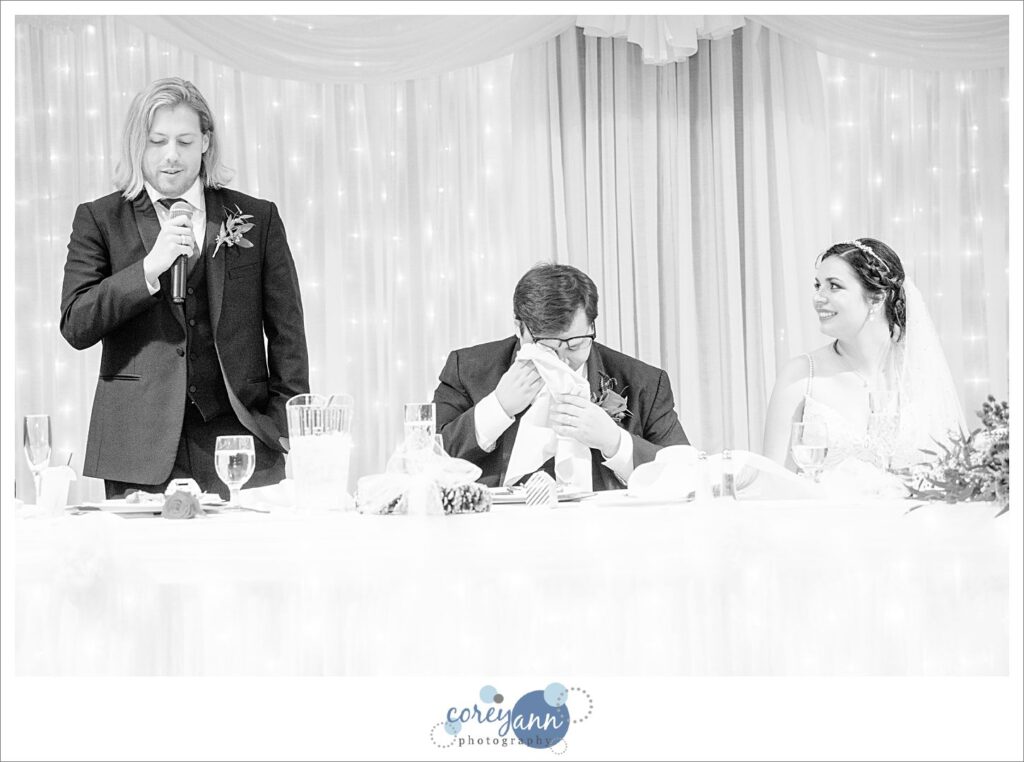 Winter wedding reception at St. Nicholas Banquet Center in Uniontown Ohio