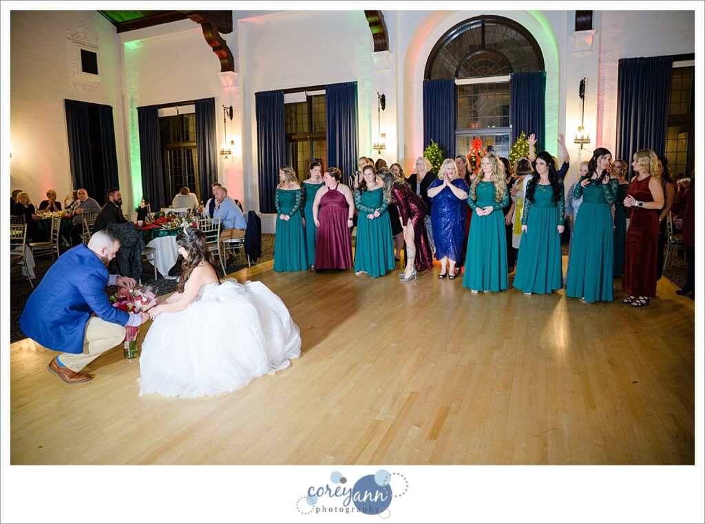 Winter wedding reception at Pine Ridge Country Club in Wickliffe Ohio