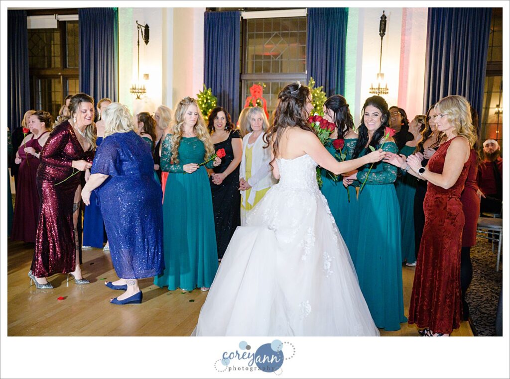 Winter wedding reception at Pine Ridge Country Club in Wickliffe Ohio