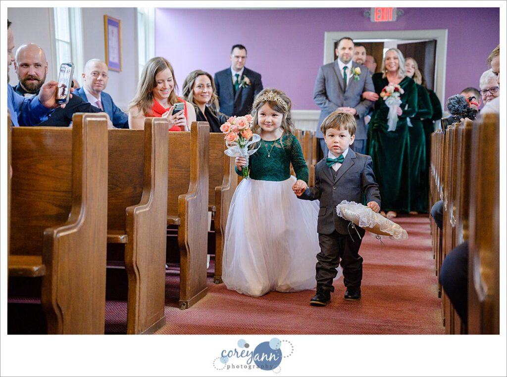 Catholic wedding ceremony at Mother of Sorrows in Peninsula Ohio