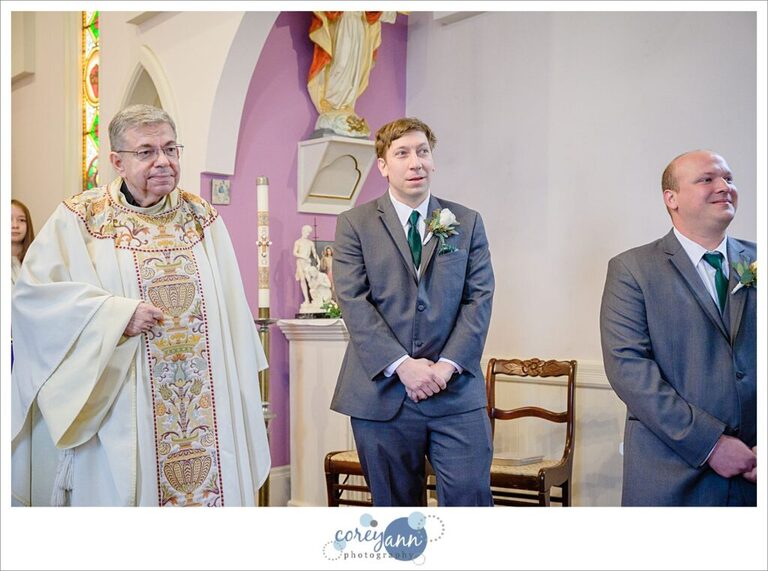 Catholic wedding ceremony at Mother of Sorrows in Peninsula Ohio