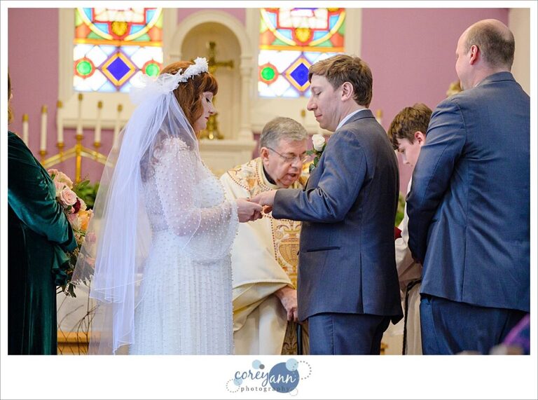 Catholic wedding ceremony at Mother of Sorrows in Peninsula Ohio