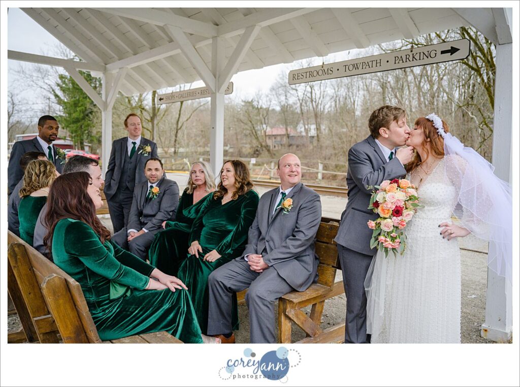 Bridal party after wedding in Peninsula Ohio