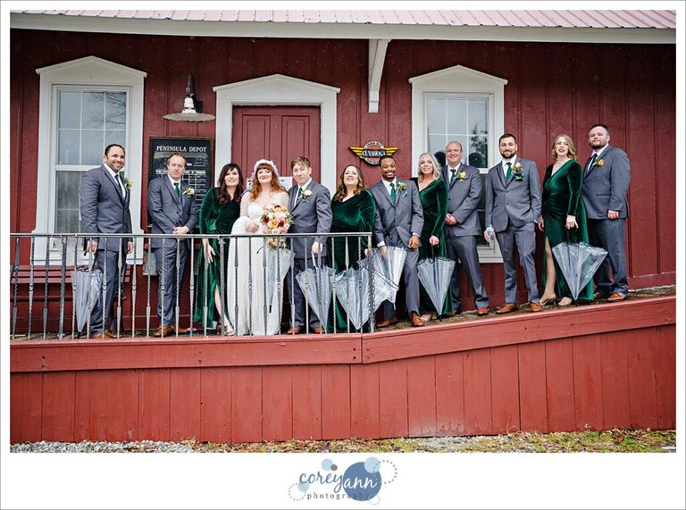 Bridal party after wedding in Peninsula Ohio