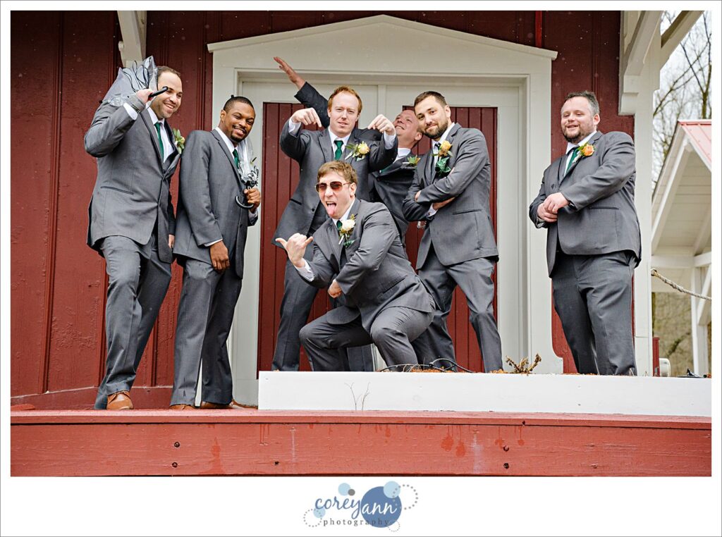 Bridal party after wedding in Peninsula Ohio