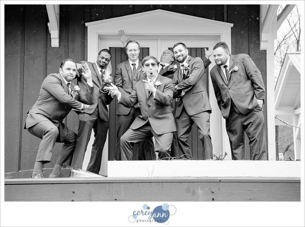 Bridal party after wedding in Peninsula Ohio