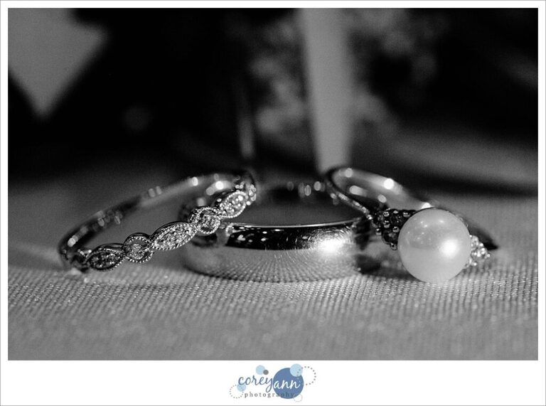 Pearl wedding engagement ring