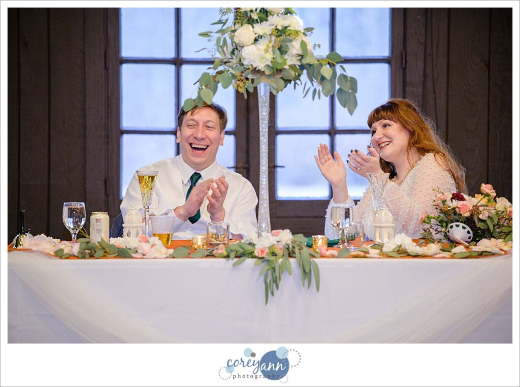 Wedding reception in March at Happy Days Lodge in Ohio