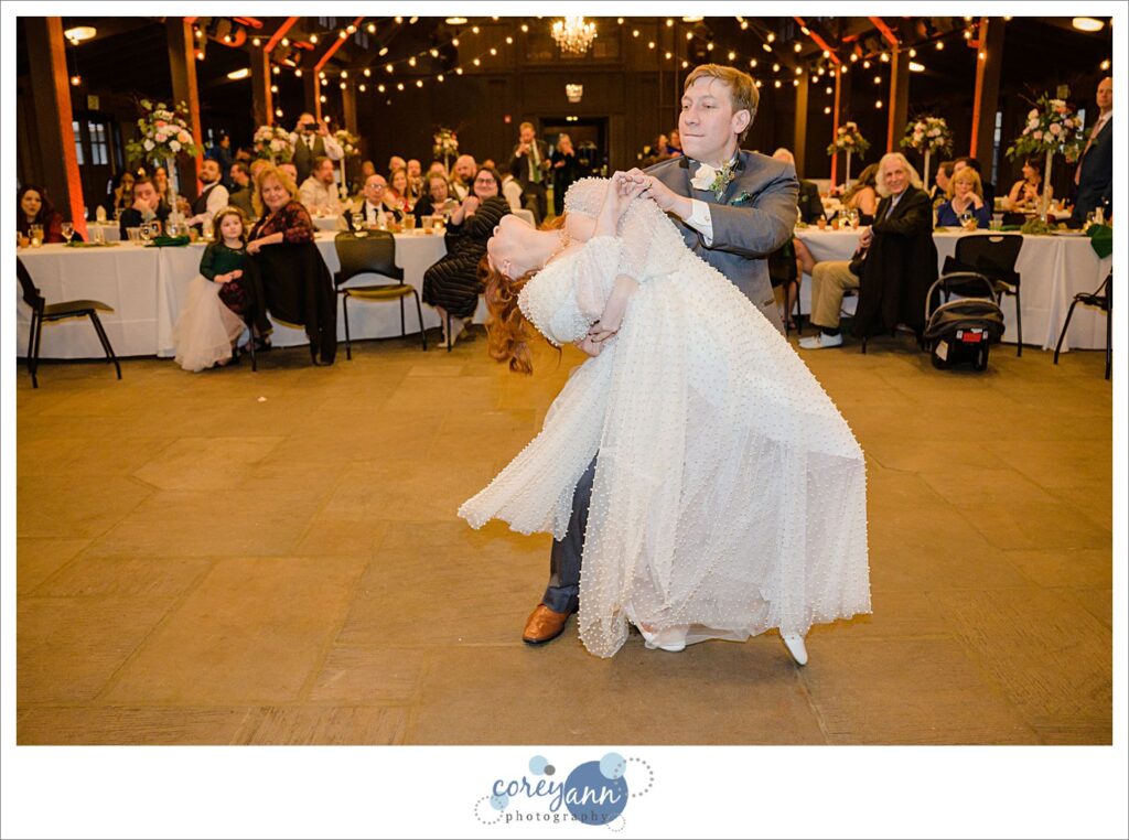 Wedding reception in March at Happy Days Lodge in Ohio