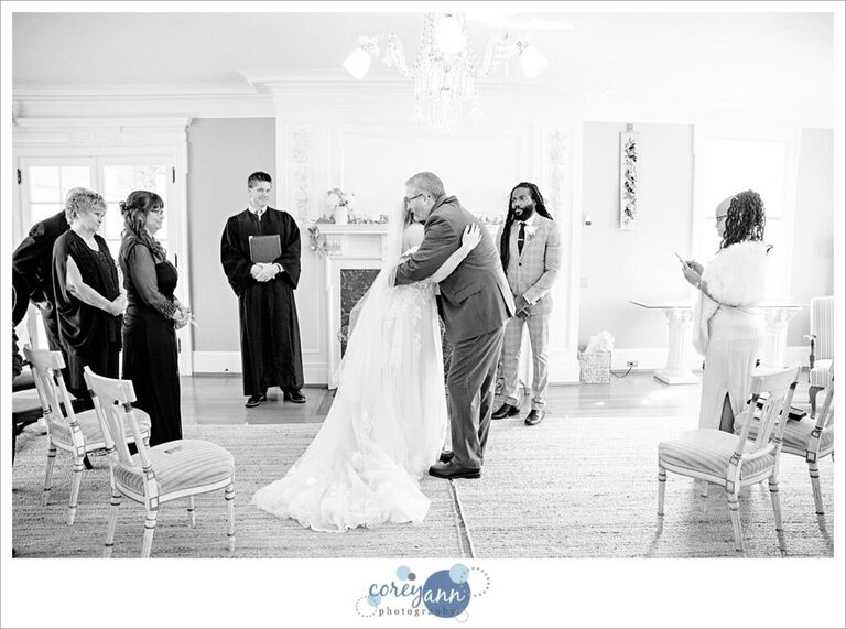 Micro wedding ceremony at The Christy House in Fremont Ohio