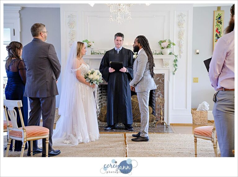 Micro wedding ceremony at The Christy House in Fremont Ohio