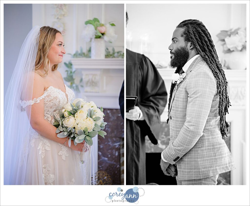Micro wedding ceremony at The Christy House in Fremont Ohio
