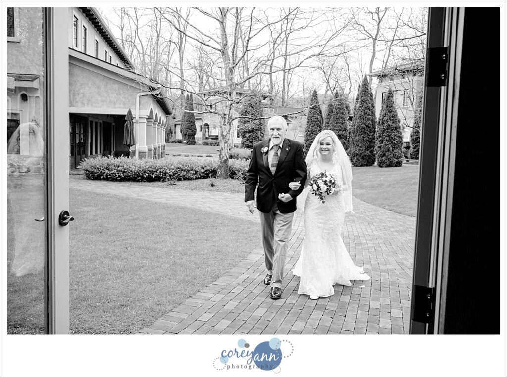 Wedding ceremony at the conservatory at Gervasi Vineyard in Canton Ohio