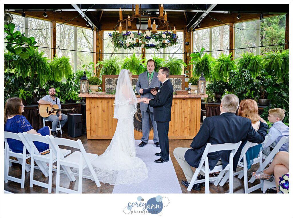 Wedding vows during ceremony at Gervasi Vineyard in Canton