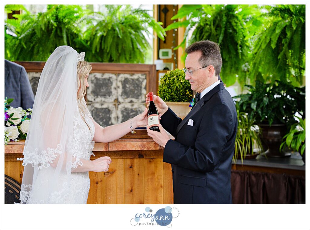 Wine ceremony during wedding at Gervasi Vineyard