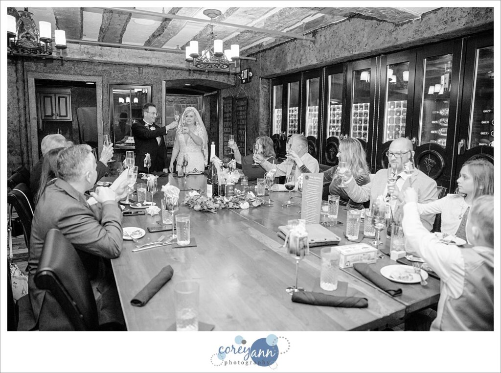 Intimate wedding reception at The Bistro at Gervasi Vineyard in Canton Ohio