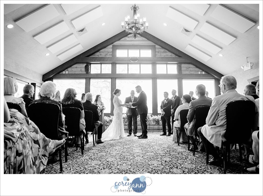 Wedding ceremony at Firestone Country Club in Akron Ohio