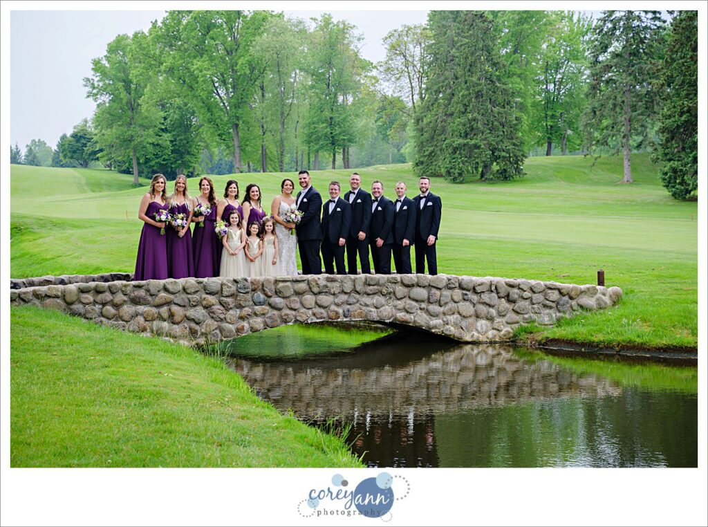 Bridal party after wedding at Firestone Country Club in Akron Ohio