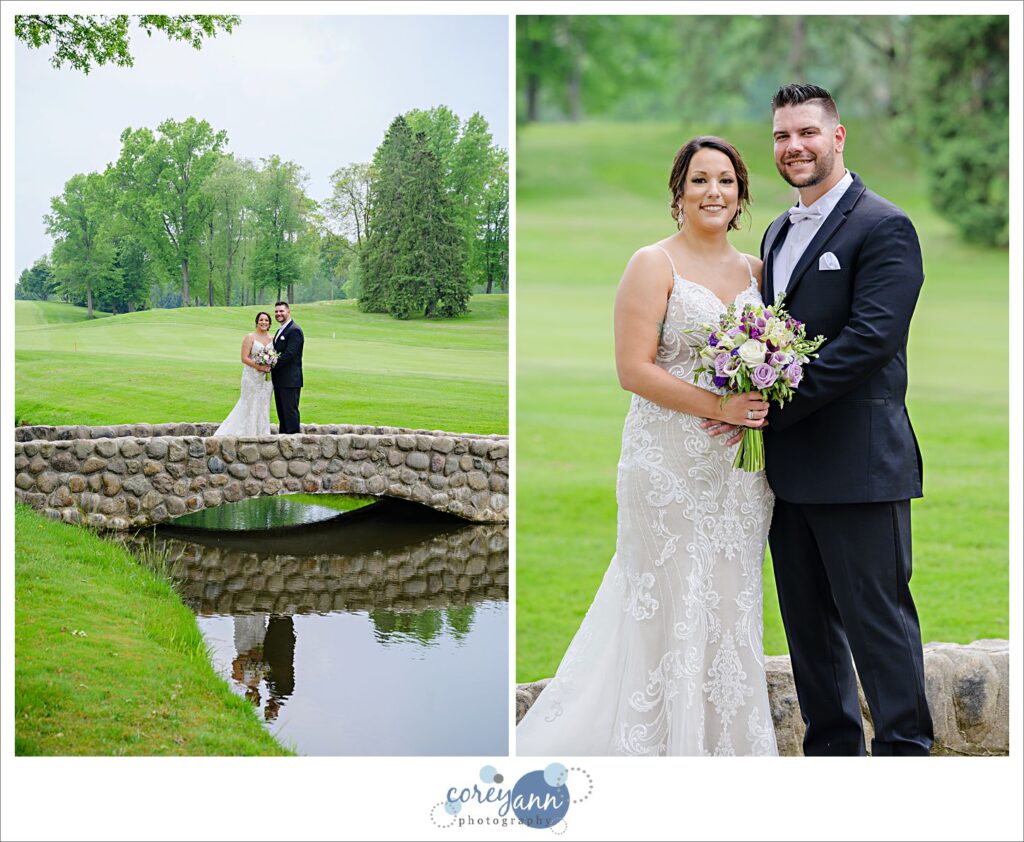Bride and groom wedding portrait at Firestone Country Club in Akron Ohio