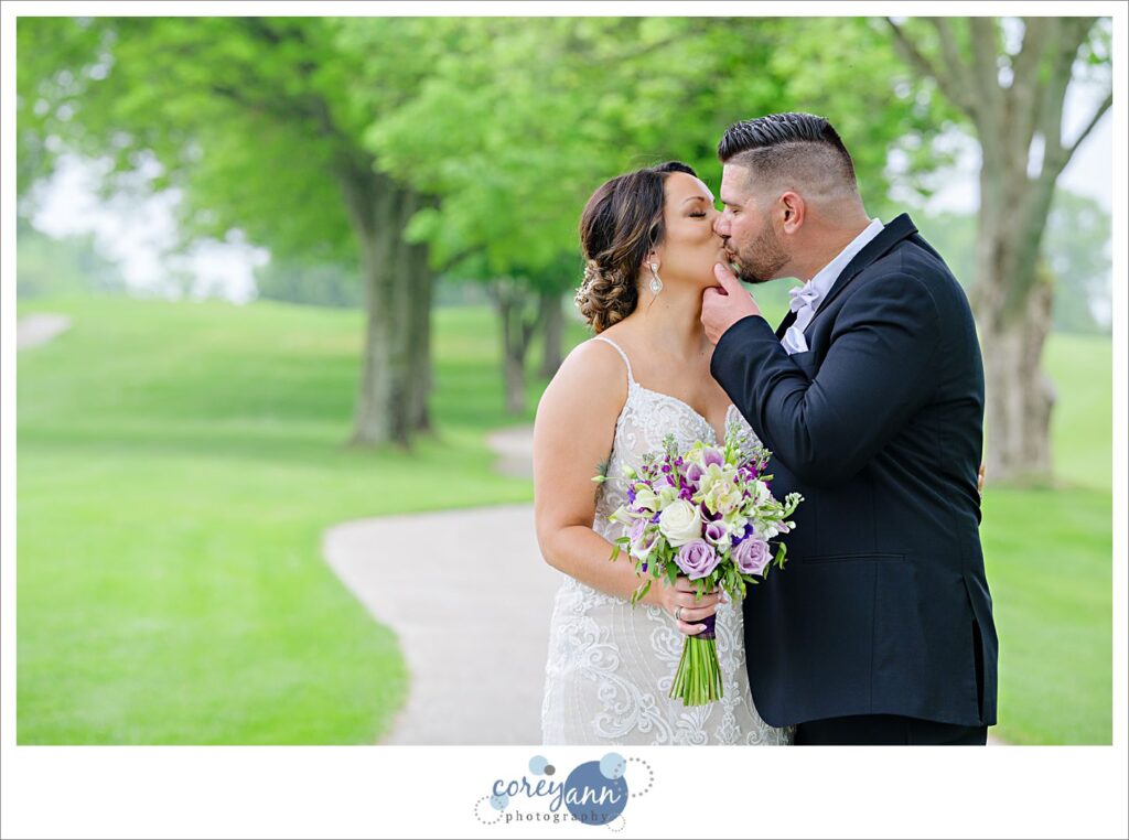 Bride and groom wedding portrait at Firestone Country Club in Akron Ohio