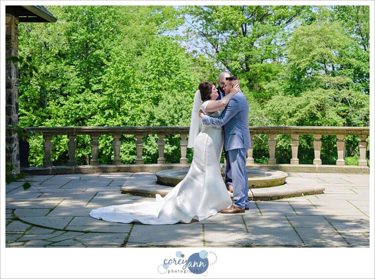Tea Houses wedding ceremony in the spring at Stan Hywet in Akron Ohio