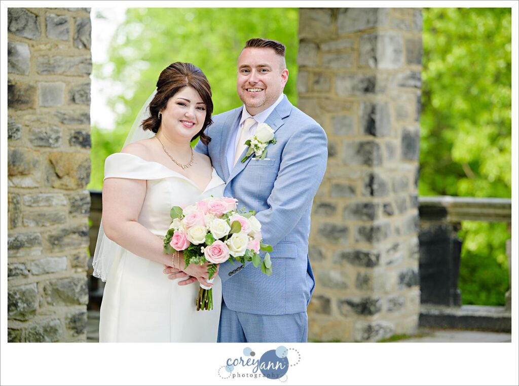wedding portrait at the tea houses at stan hywet in akron ohio
