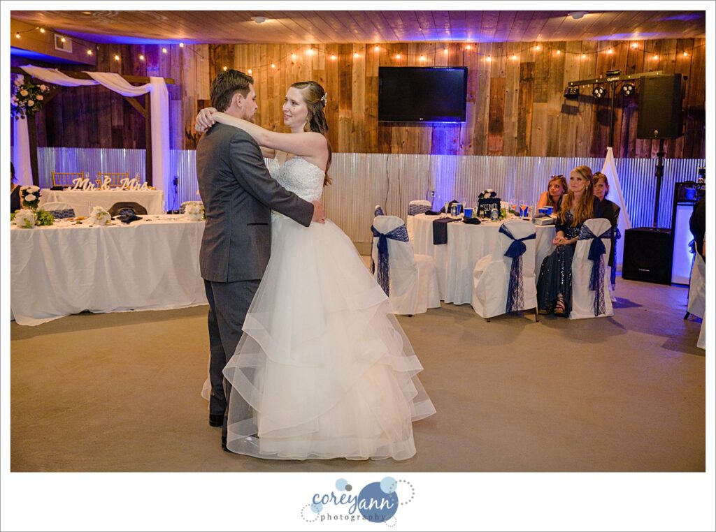 Wedding reception at Amy's Rustic Event Center in Valley City, Ohio