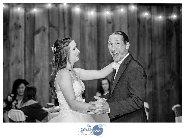 Wedding reception at Amy's Rustic Event Center in Valley City, Ohio