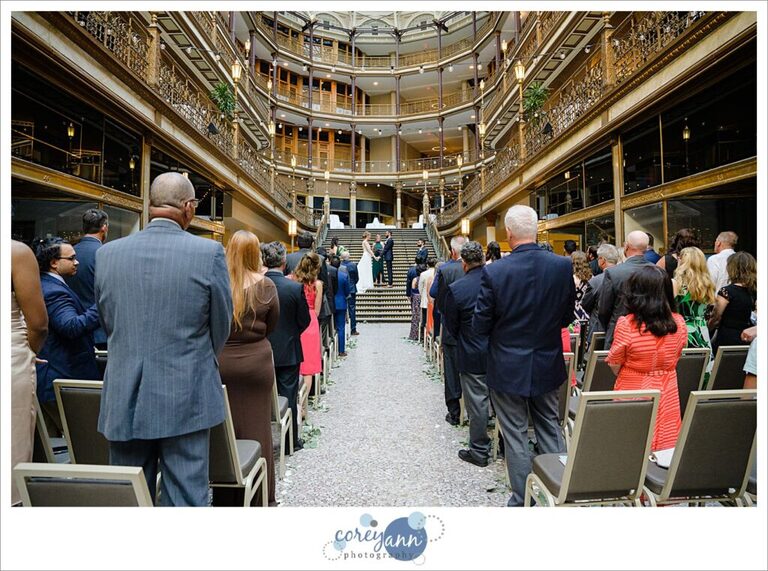 June wedding ceremony at Hyatt Regency Cleveland at The Arcade