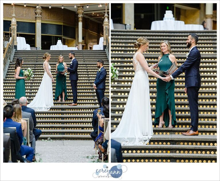 June wedding ceremony at Hyatt Regency Cleveland at The Arcade