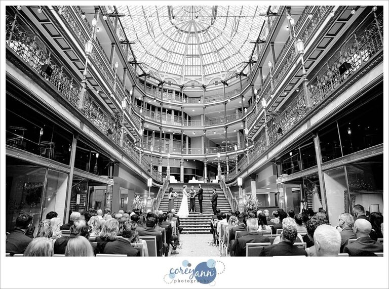June wedding ceremony at Hyatt Regency Cleveland at The Arcade