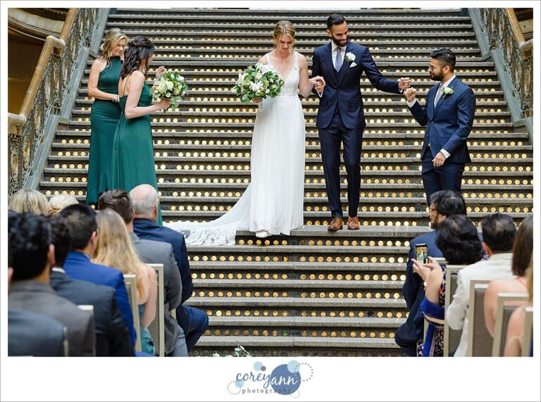 June wedding ceremony at Hyatt Regency Cleveland at The Arcade