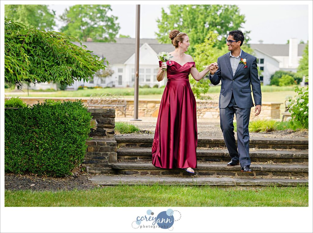 outdoor wedding in Gates Mills, Ohio at Hawken Upper School
