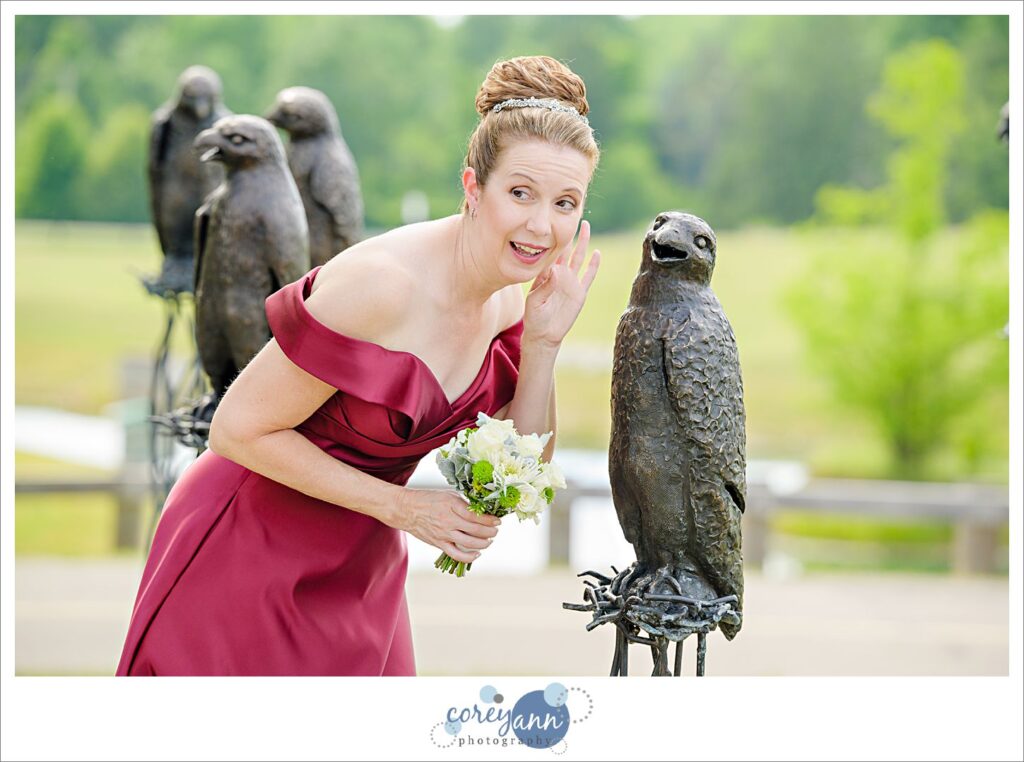 outdoor wedding in Gates Mills, Ohio at Hawken Upper School