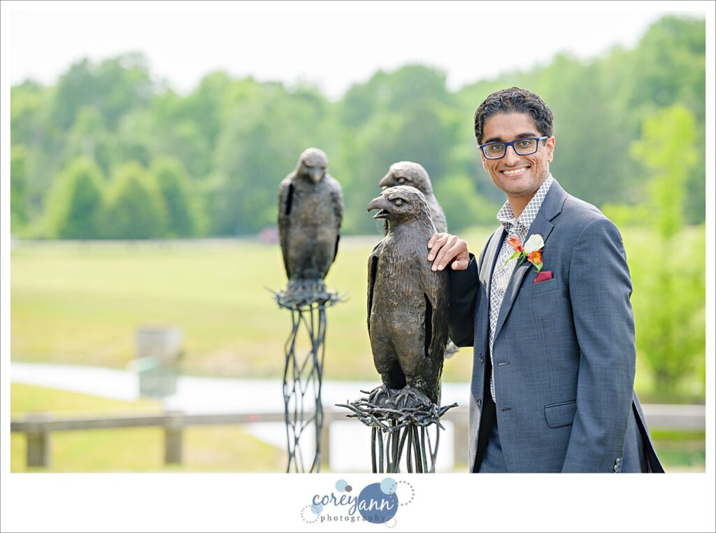 outdoor wedding in Gates Mills, Ohio at Hawken Upper School