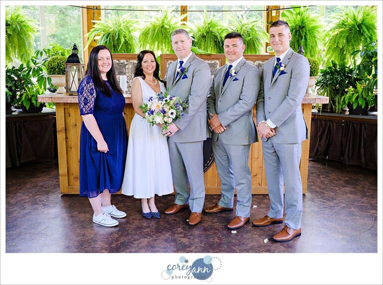Wedding ceremony at Gervasi Vineyard in the conservatory in Canton Ohio