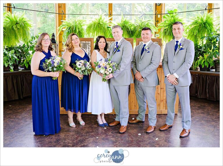 Wedding ceremony at Gervasi Vineyard in the conservatory in Canton Ohio