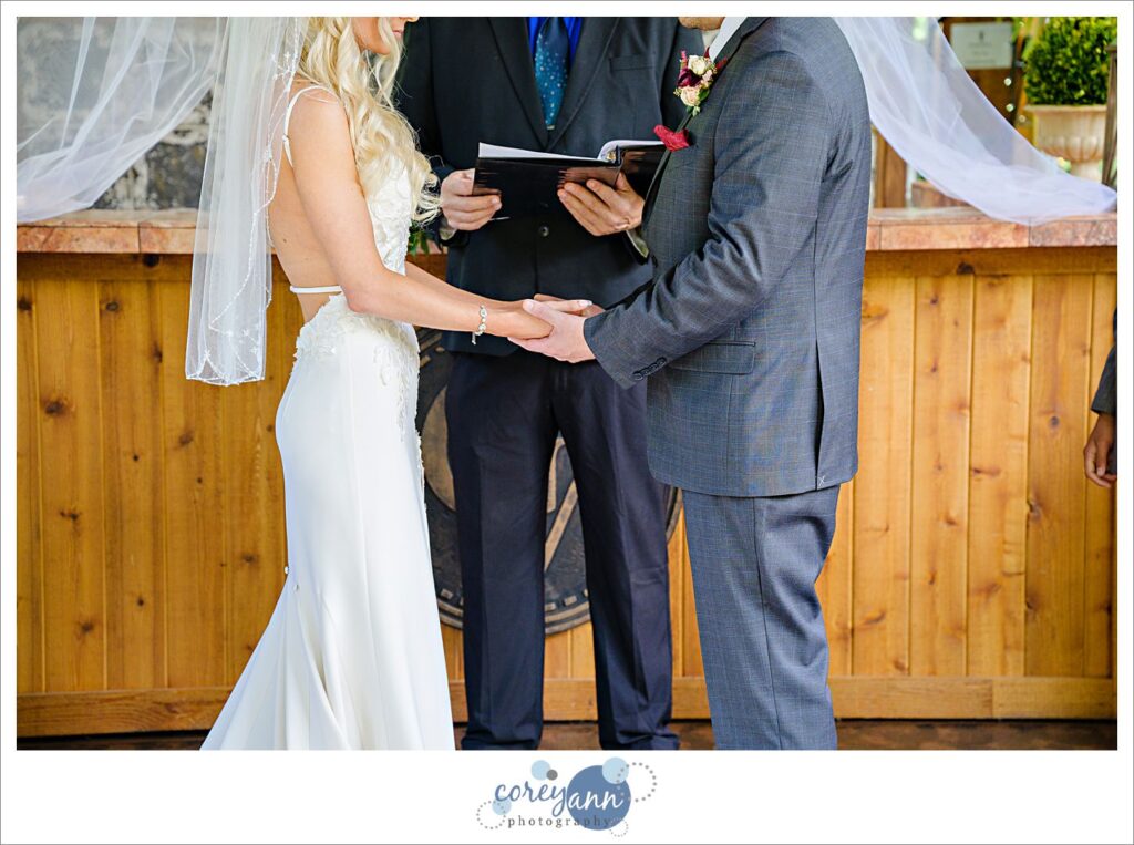 Wedding ceremony inside the conservatory at Gervasi Vineyard in Canton Ohio