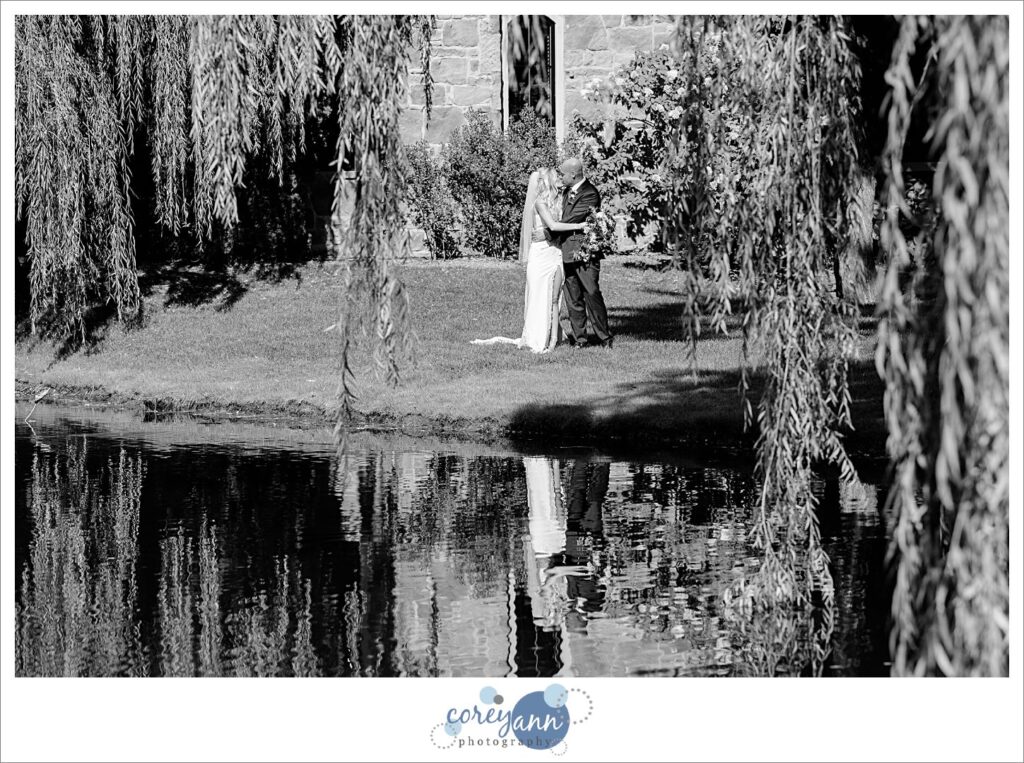 Bride and groom after their wedding ceremony at Gervasi Vineyard in Canton Ohio