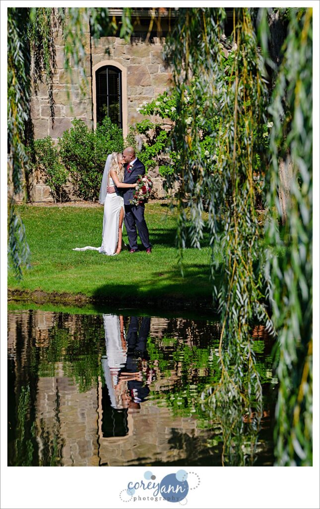 Bride and groom after their wedding ceremony at Gervasi Vineyard in Canton Ohio