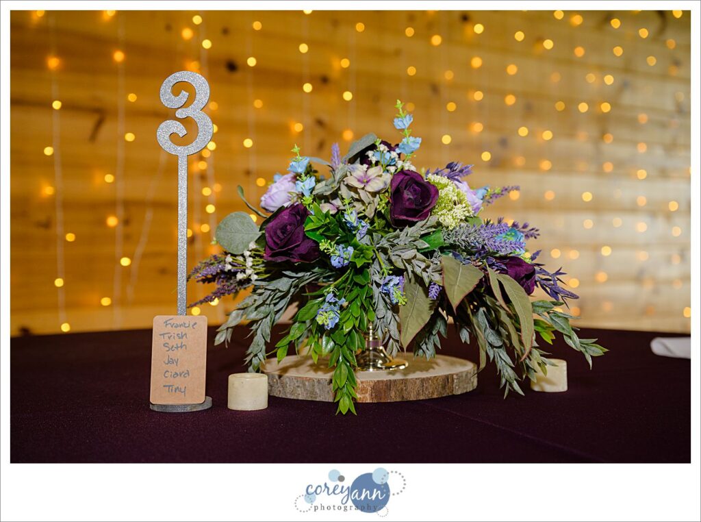 Wedding reception decor at Nickajack Farms