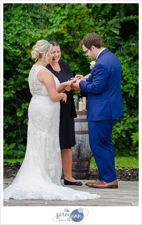 Outdoor wedding ceremony at Barn on Enchanted Acres