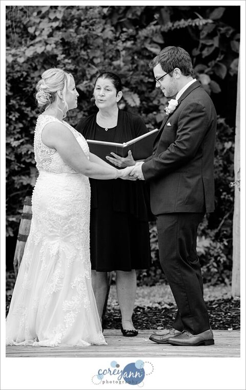 Outdoor wedding ceremony at Barn on Enchanted Acres