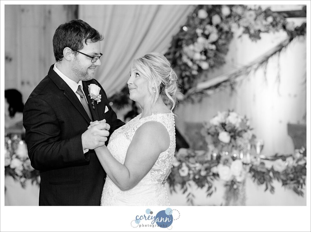 August wedding reception at The Barn on Enchanted Acres in Dennison Ohio