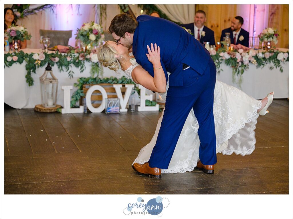 August wedding reception at The Barn on Enchanted Acres in Dennison Ohio