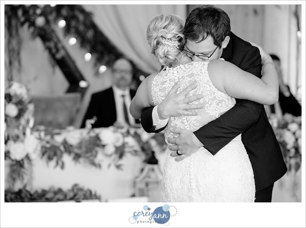 August wedding reception at The Barn on Enchanted Acres in Dennison Ohio