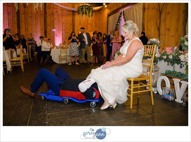 August wedding reception at The Barn on Enchanted Acres in Dennison Ohio