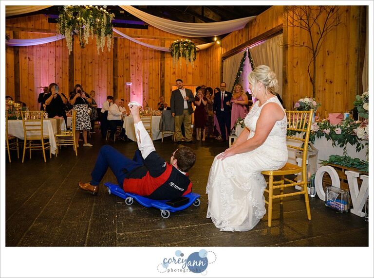 August wedding reception at The Barn on Enchanted Acres in Dennison Ohio