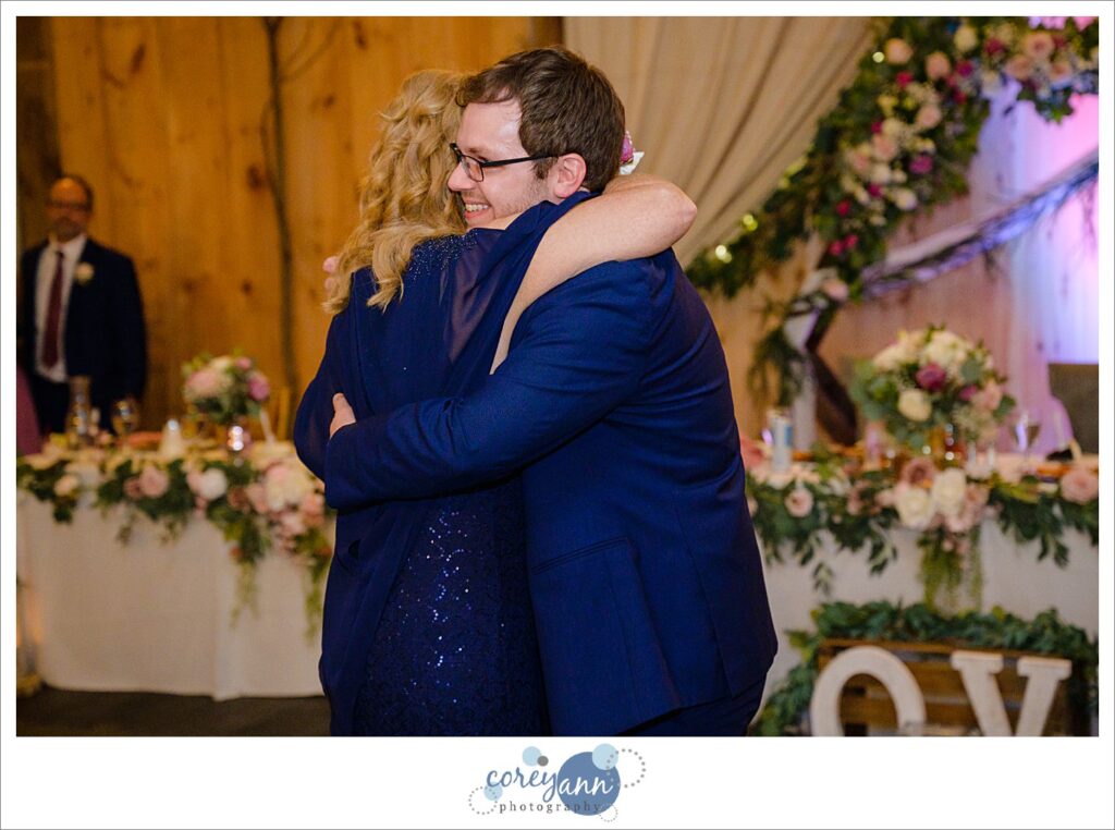 August wedding reception at The Barn on Enchanted Acres in Dennison Ohio